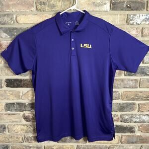 LSU Tigers Men’s XL Purple Antigua Desert Dry Golf Polo Shirt Embroidered Logo